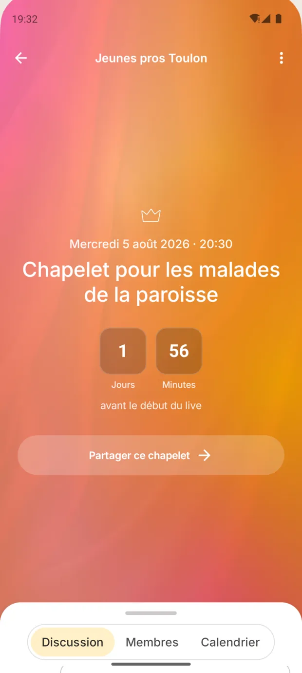 Compte à rebours avant le début du live.